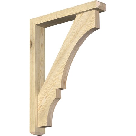 Ekena Millwork Balboa Craftsman Rough Sawn Bracket w/ Offset Brace, Douglas Fir, 4"W x 24"D x 32"H BKT0402X24X32BOA04RDF